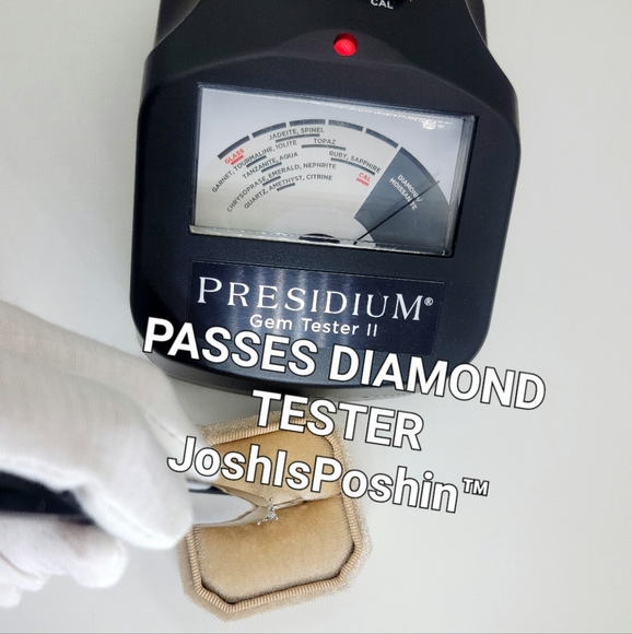 0.60CT. Princess cut Moissanite 4 prong ring in 18K gold over sterling silver - Picture 3 of 14